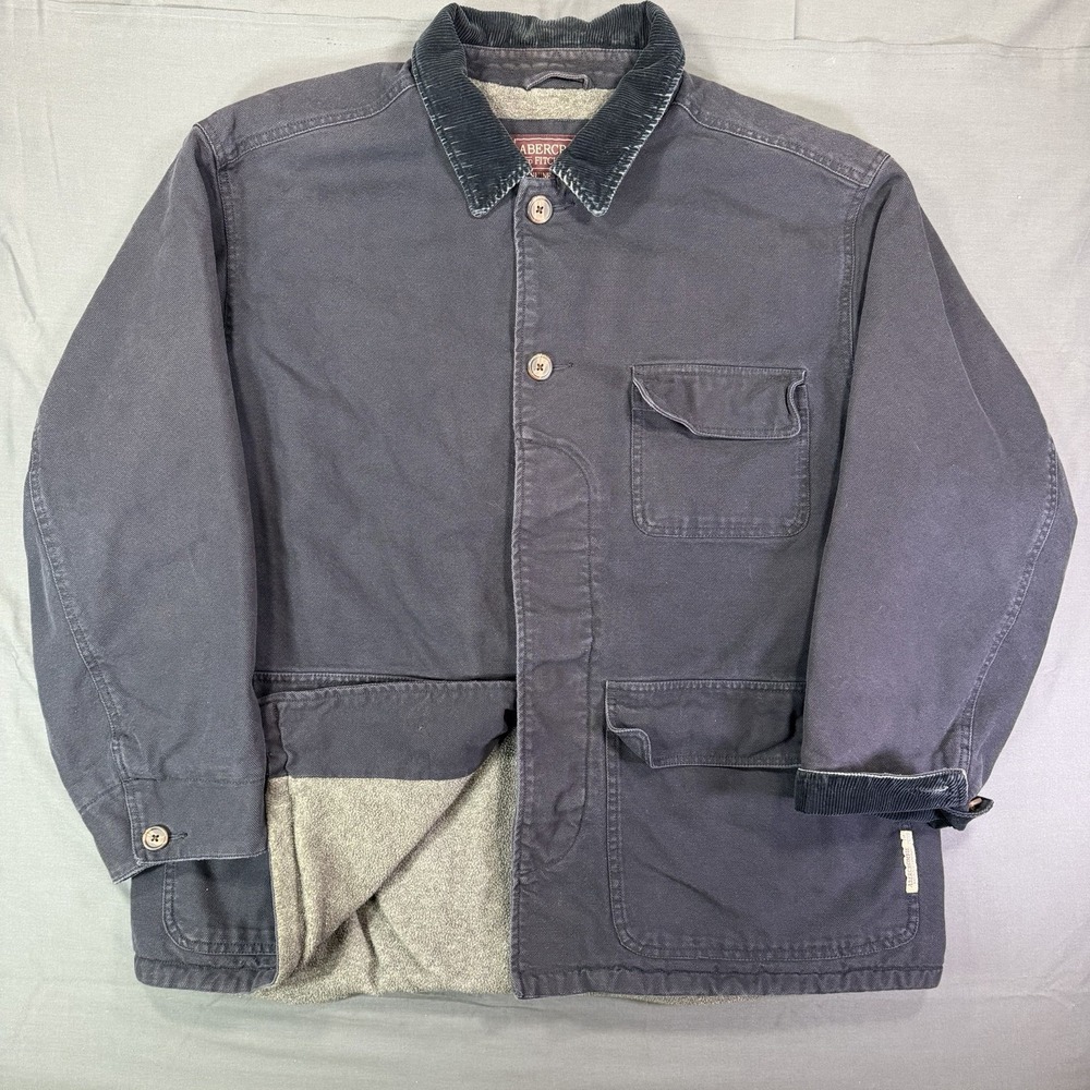 Vtg 90s Abercrombie & Fitch Field Barn Coat Mens XL Canvas Corduroy Game Bag